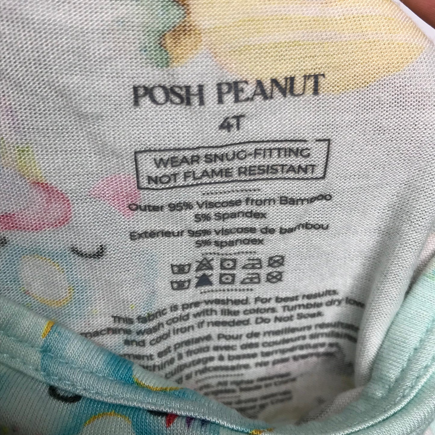 Posh Peanut Donut PJs Pajamas Bamboo Two Piece Girl Size 4T