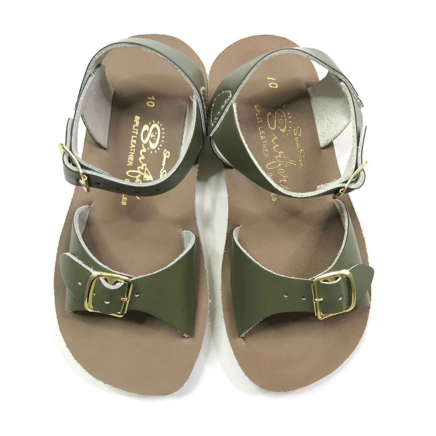 Sun-San Surfer Salt Water Sandals Green Shoes Unisex Size 10