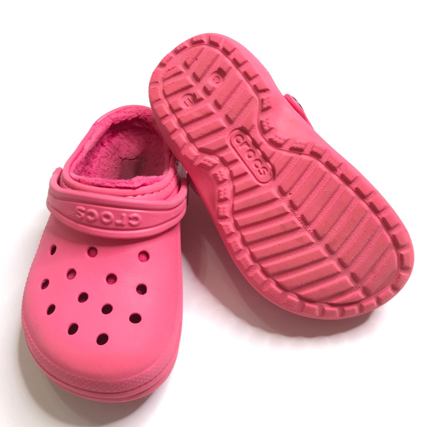 Crocs Classic Clogs Pink Fur Lined Girl Shoes Size 11C