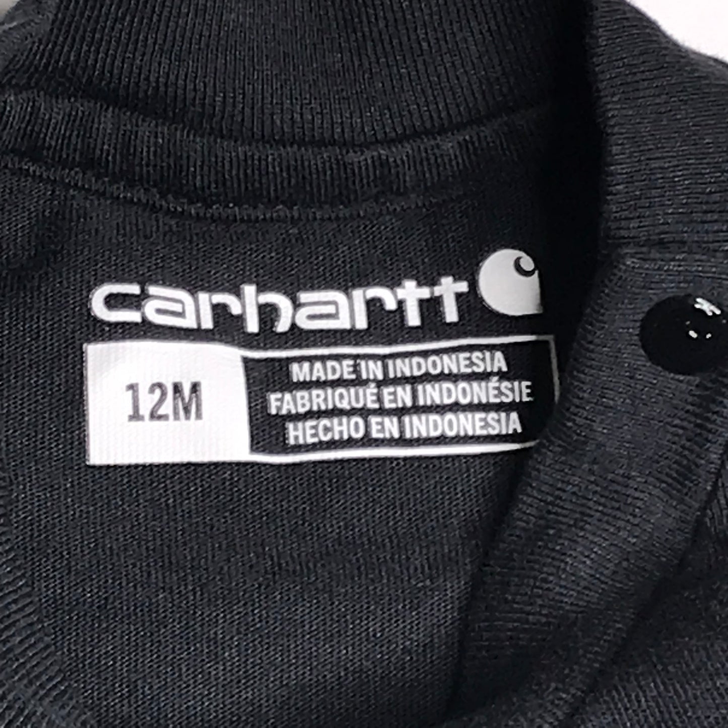 Carhartt Baby Boy Pocket Bodysuit Shirt Black Size 12M