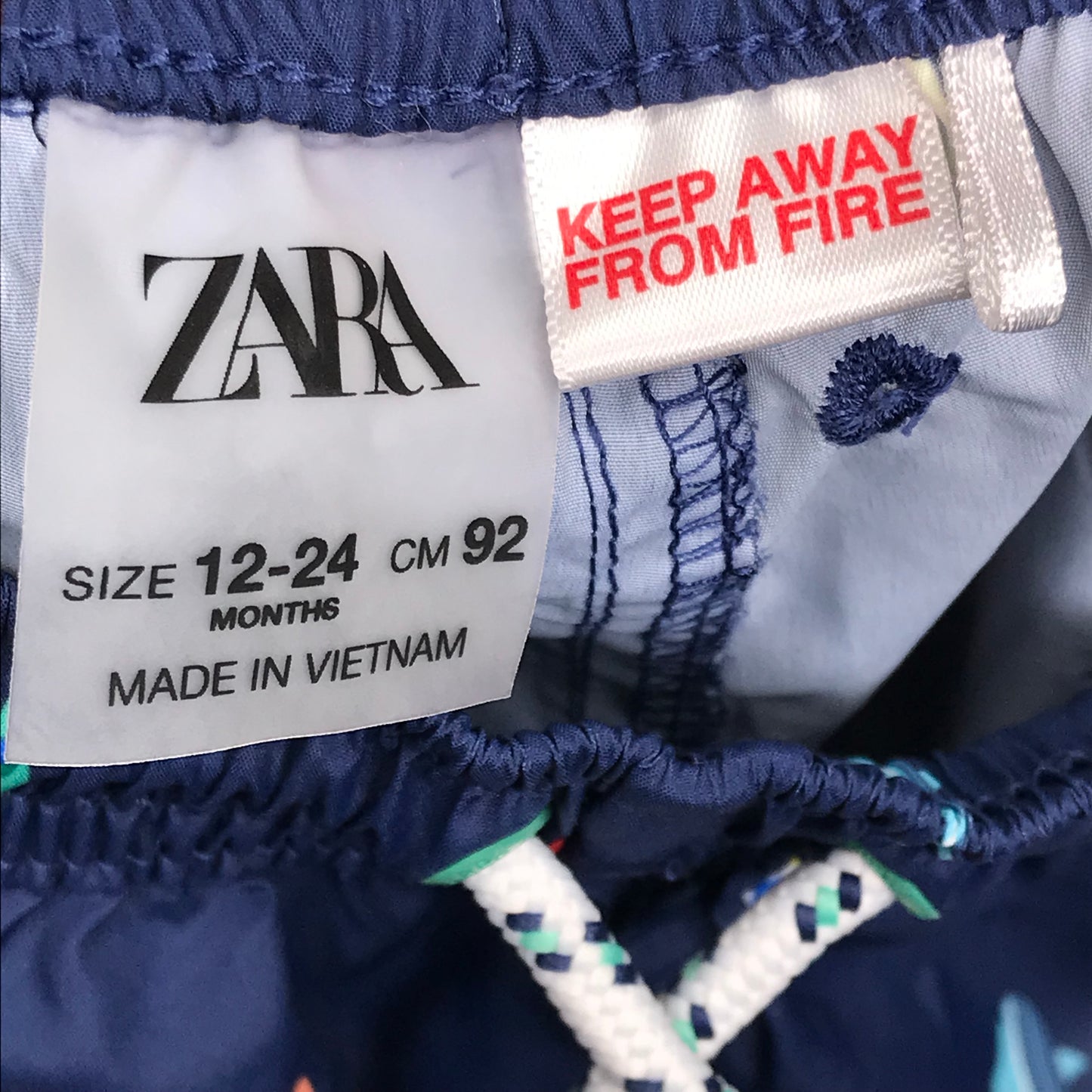 Zara Baby Boy Surfboard Leone Blue Shorts Size 12-24M