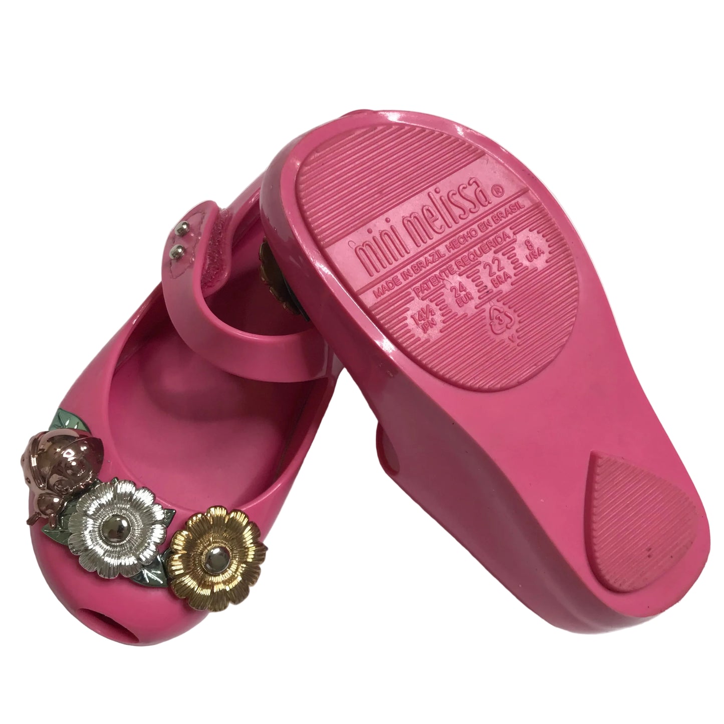 Mini Melissa Ultragirl X Mary Jane Jelly Floral Pink Shoes Girls Size 8