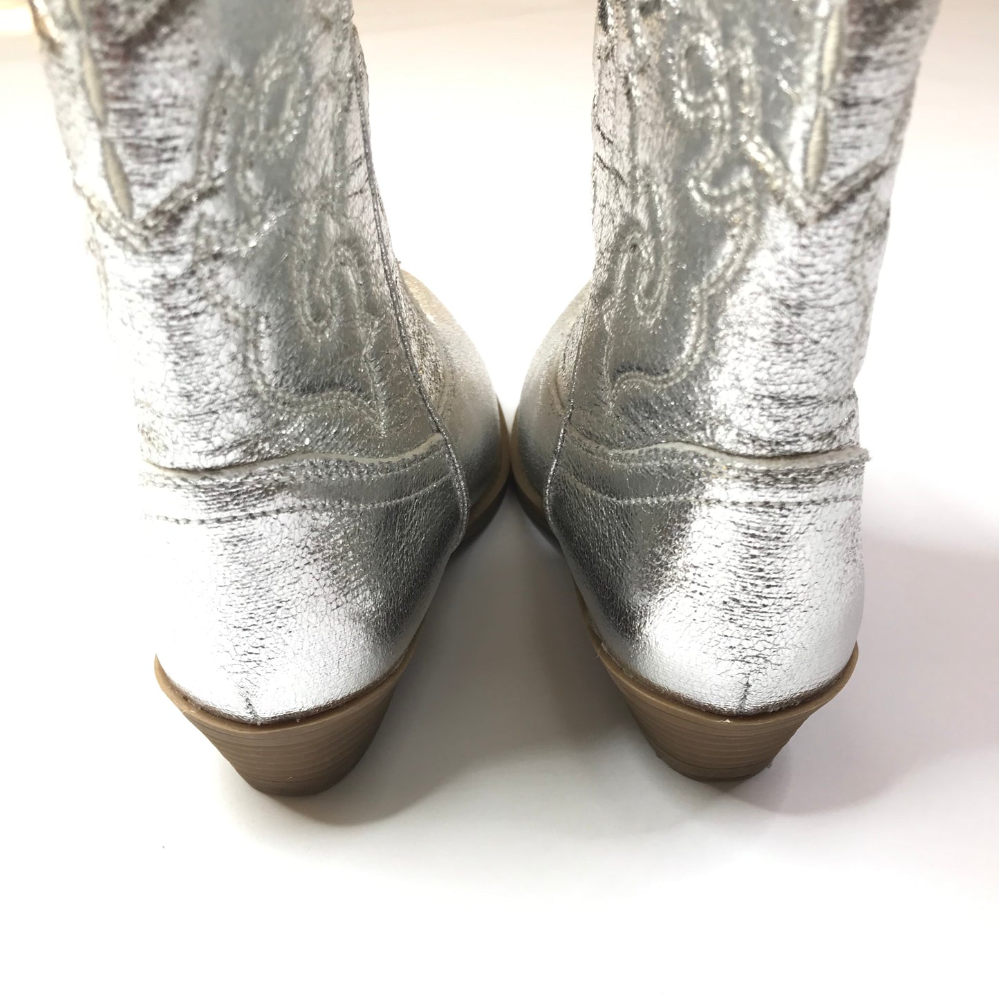 Tucker + Tate Western Cowgirl Boots Silver Shoes Girls Size 11M