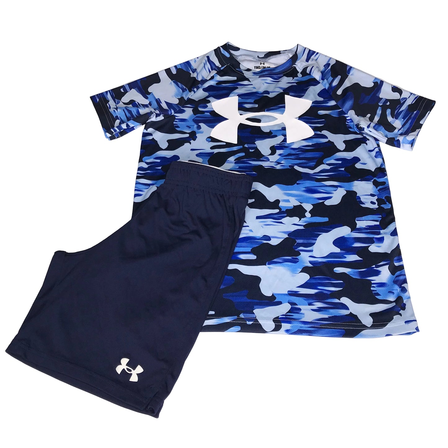 Under Armour Activewear Set Blue Camo Big Boy Size YMD