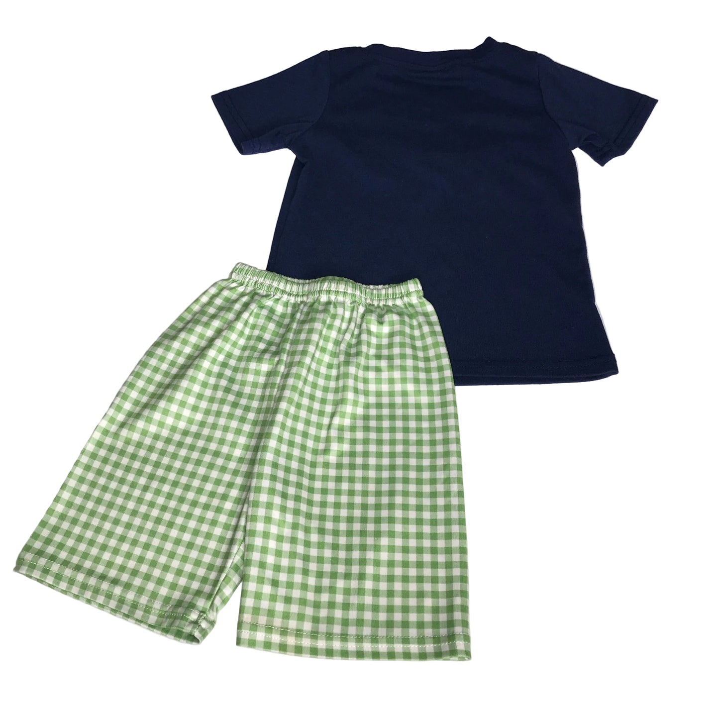 Baseball Embroidery Gingham Short Set Baby Boy Size 2T