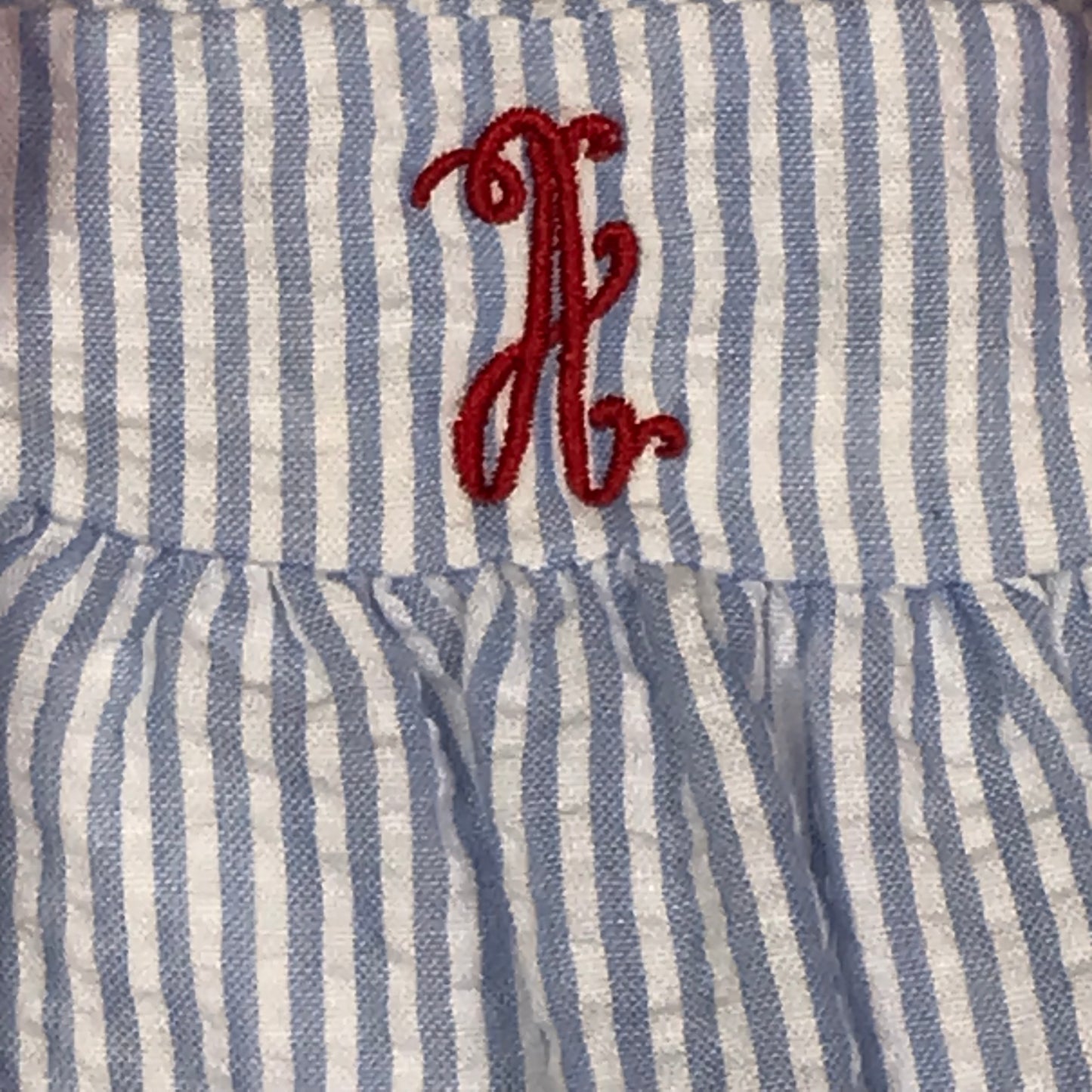 Cecil & Loc Seersucker Striped Diaper Set “A” Girls Size 6M