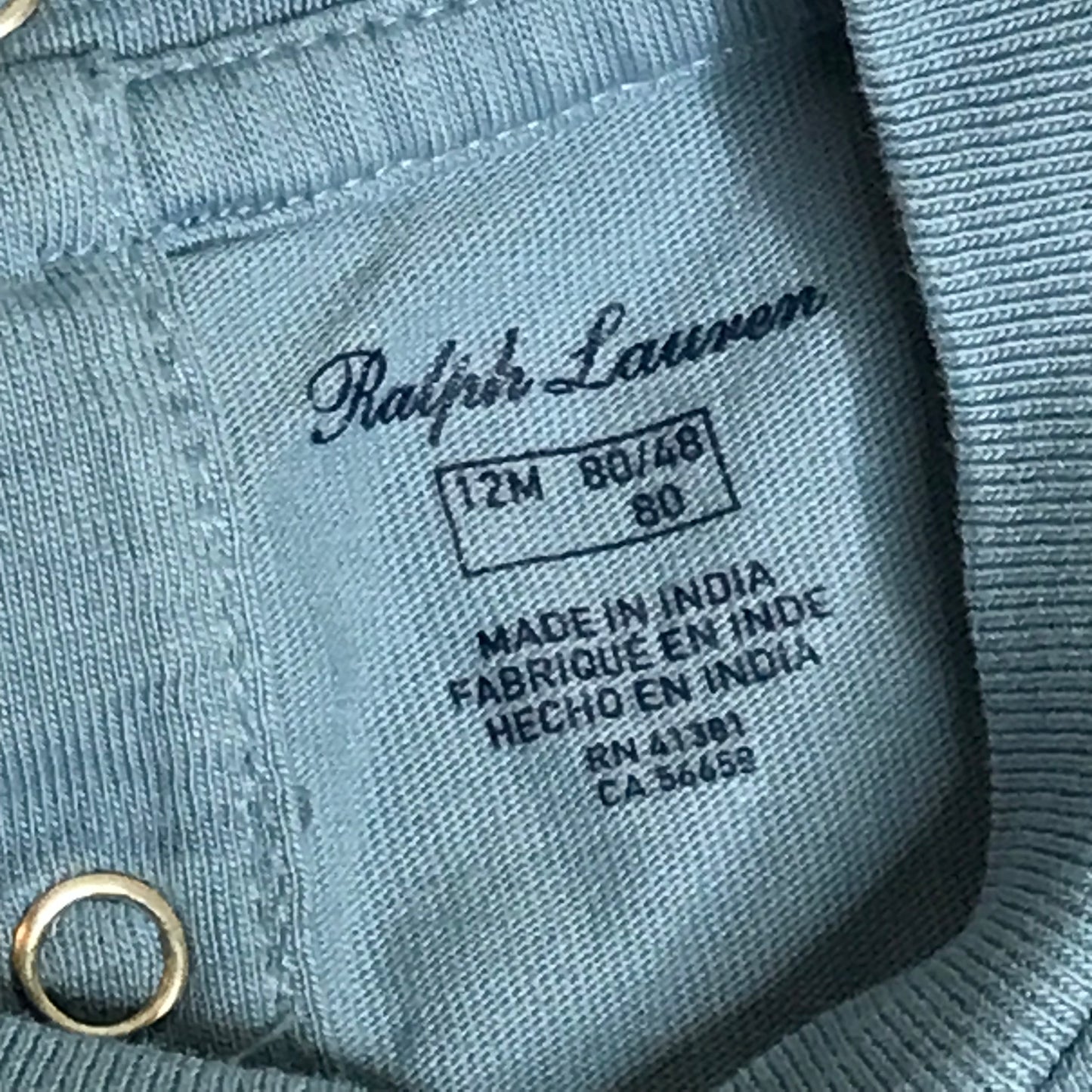 Polo Ralph Lauren Baby Boys Logo Blue Shortall Size 12M