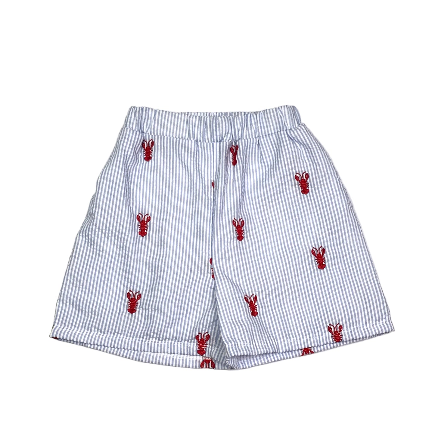 Design Seersucker Crawfish Elastic Waist Shorts Boys Size 6 NWOT