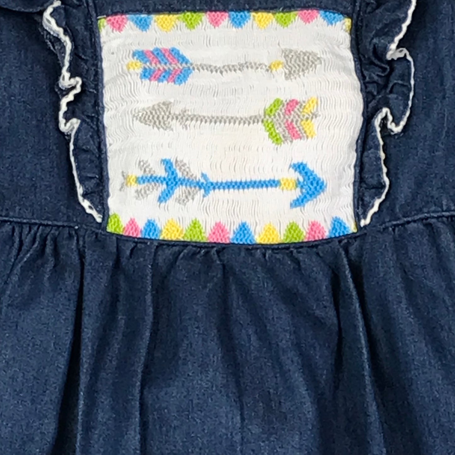 The Smock Hop Denim Smocked Dress Girls Size 4