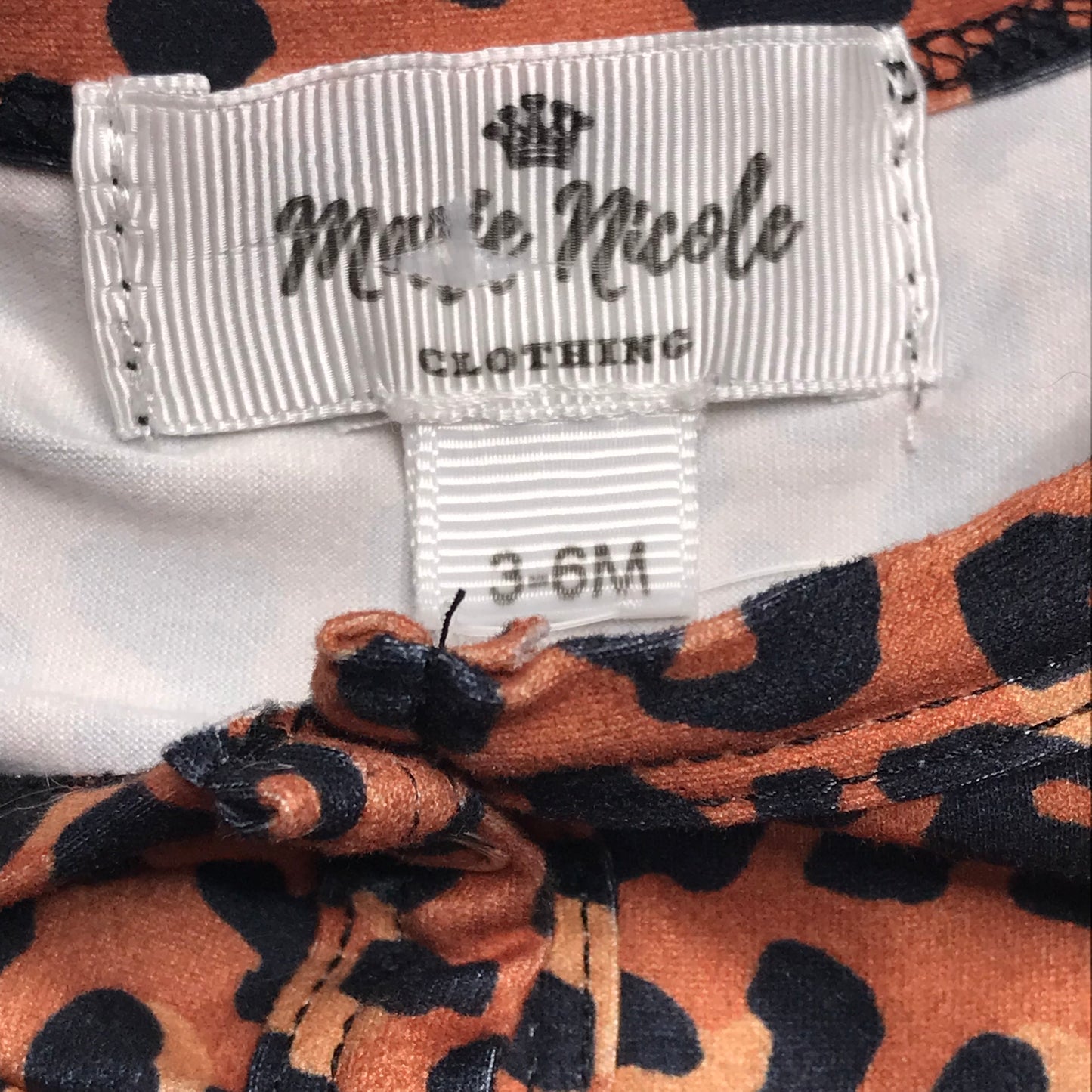 Marie Nicole Bubble Romper Leopard Print Girls Size 3-6M