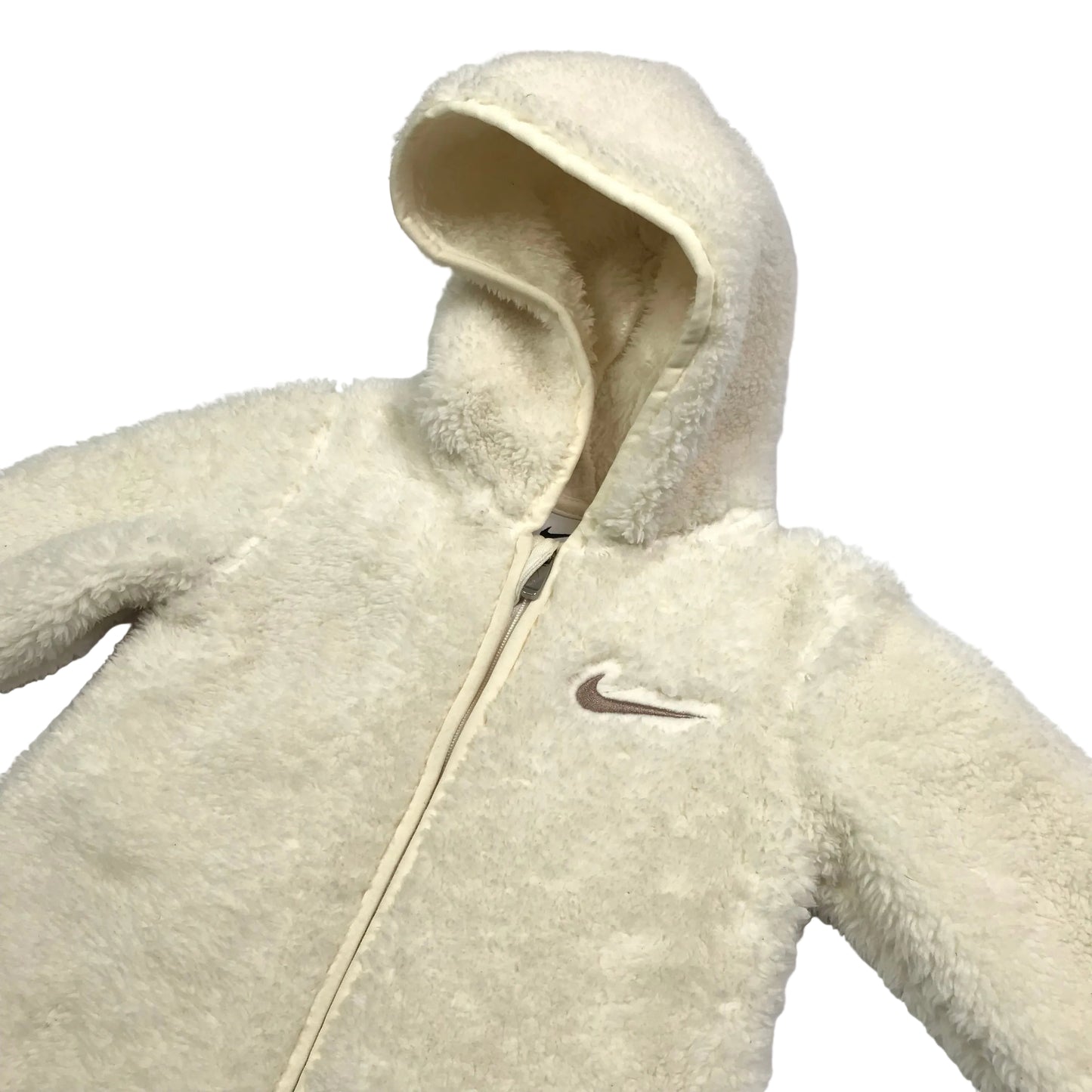 Nike Baby Hooded Sherpa Coverall Ivory Unisex Size 6M