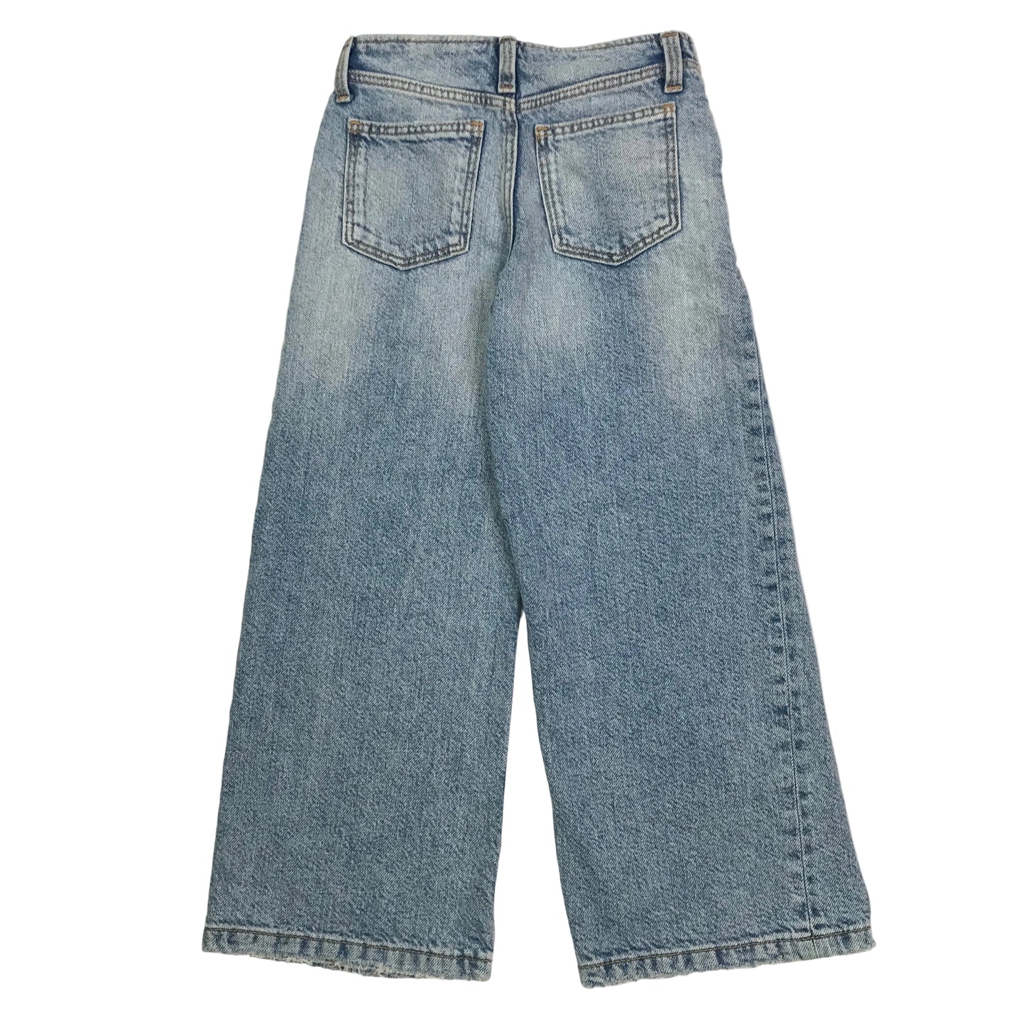 Zara Button Fly Denim Wide Leg Blue Jeans Girls Size 6