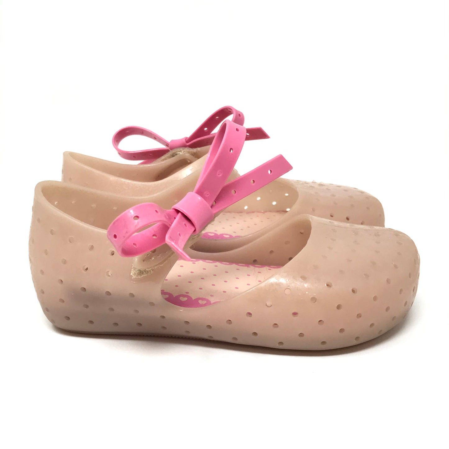Mini Melissa Mini Furadinha Ballet Bow Mary Jane Jelly Shoes Girl Size 9