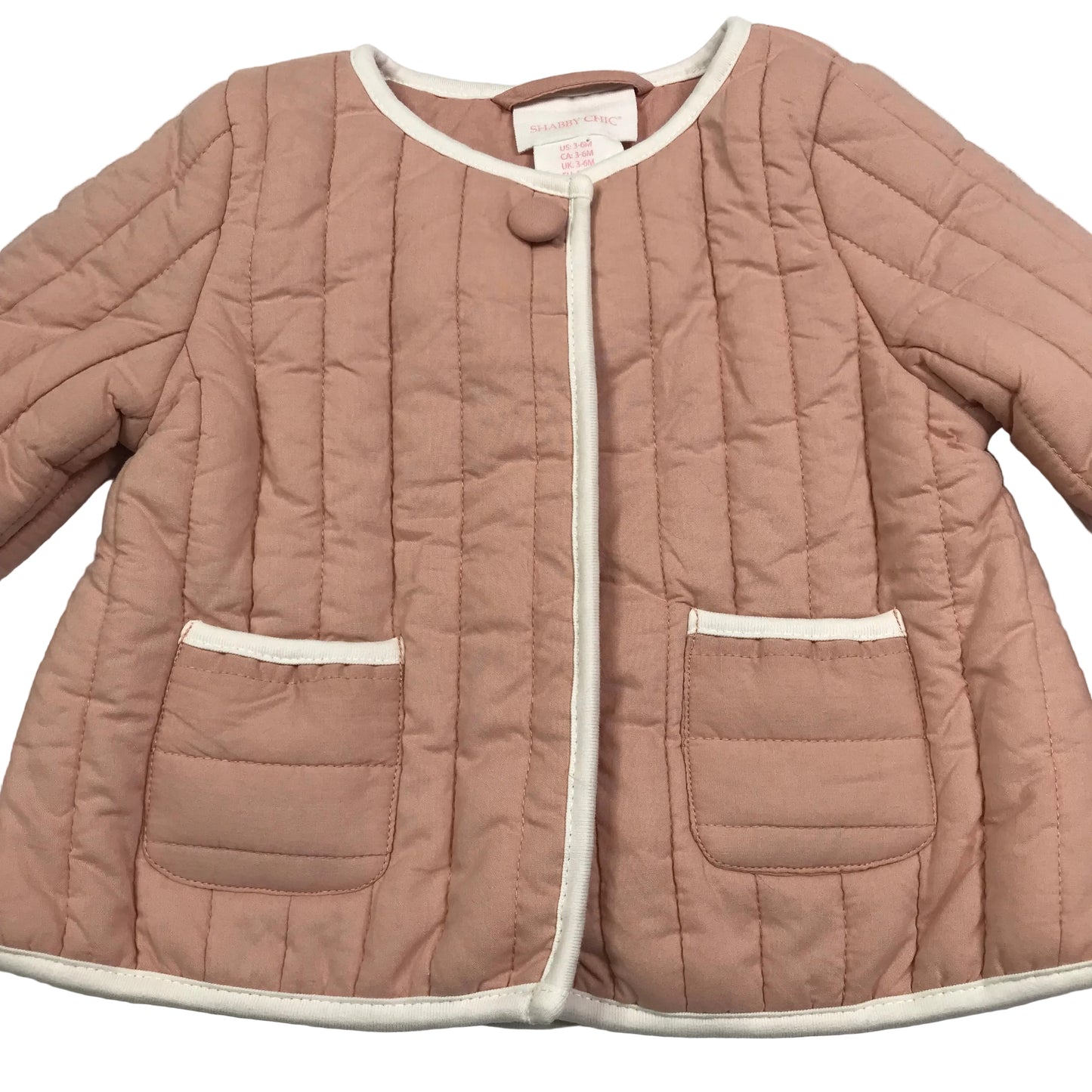 Shabby Chic Quilted Dusty Pink Jacket Girls Size 3-6M