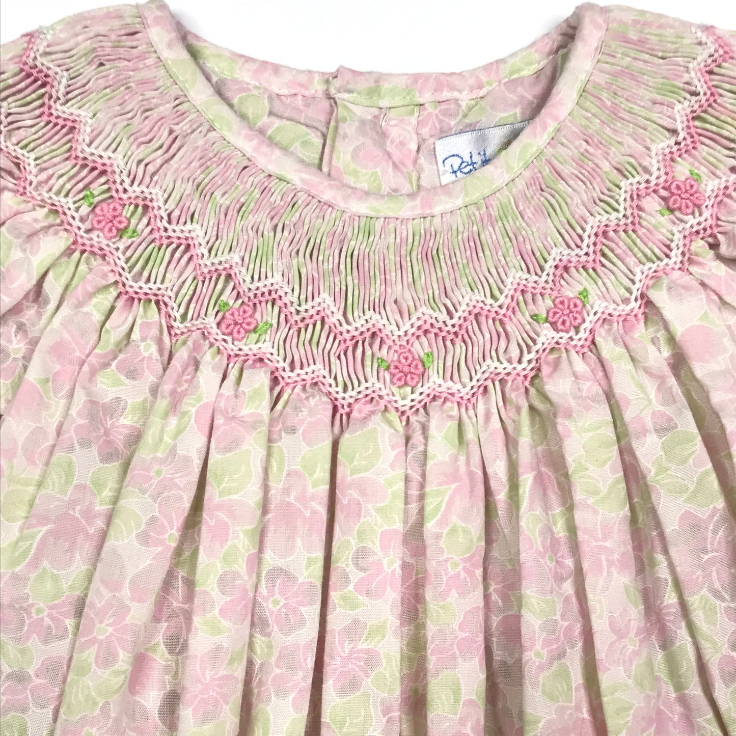 Petit Pomme Smocked Long Bubble Romper Floral Girls Size 24M