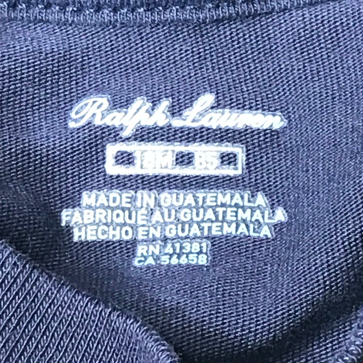 Polo Ralph Lauren Baby Boys Logo Tshirt Navy Blue Size 18M