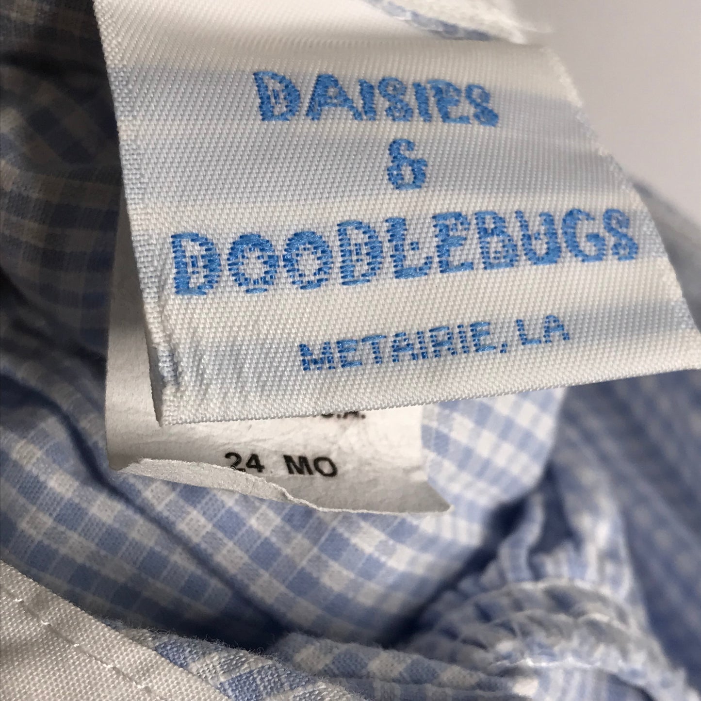 Daisies & Doodlebugs Mini Check Bubble Blue Baby Boy Size 24M