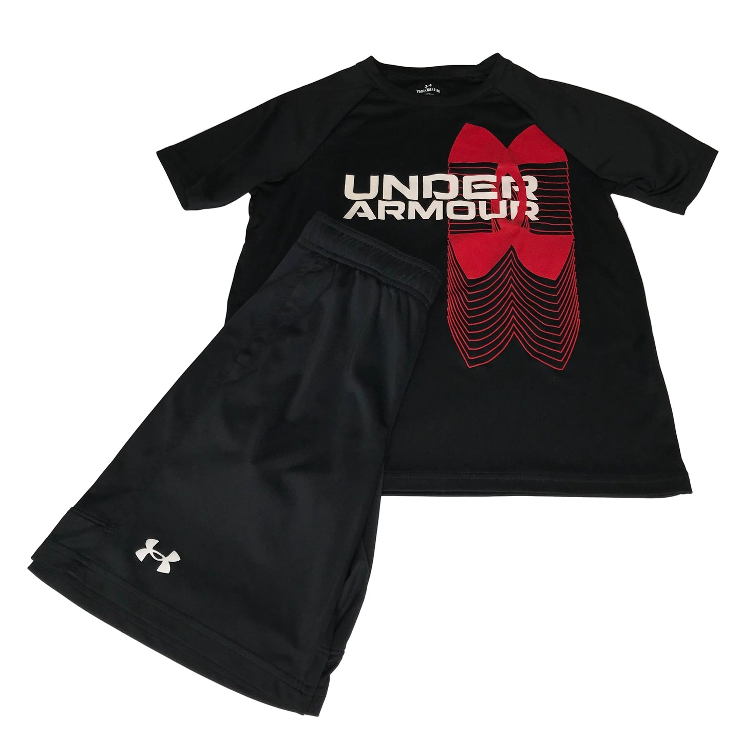 Under Armour Activewear Set Black Red Big Boy Size YMD