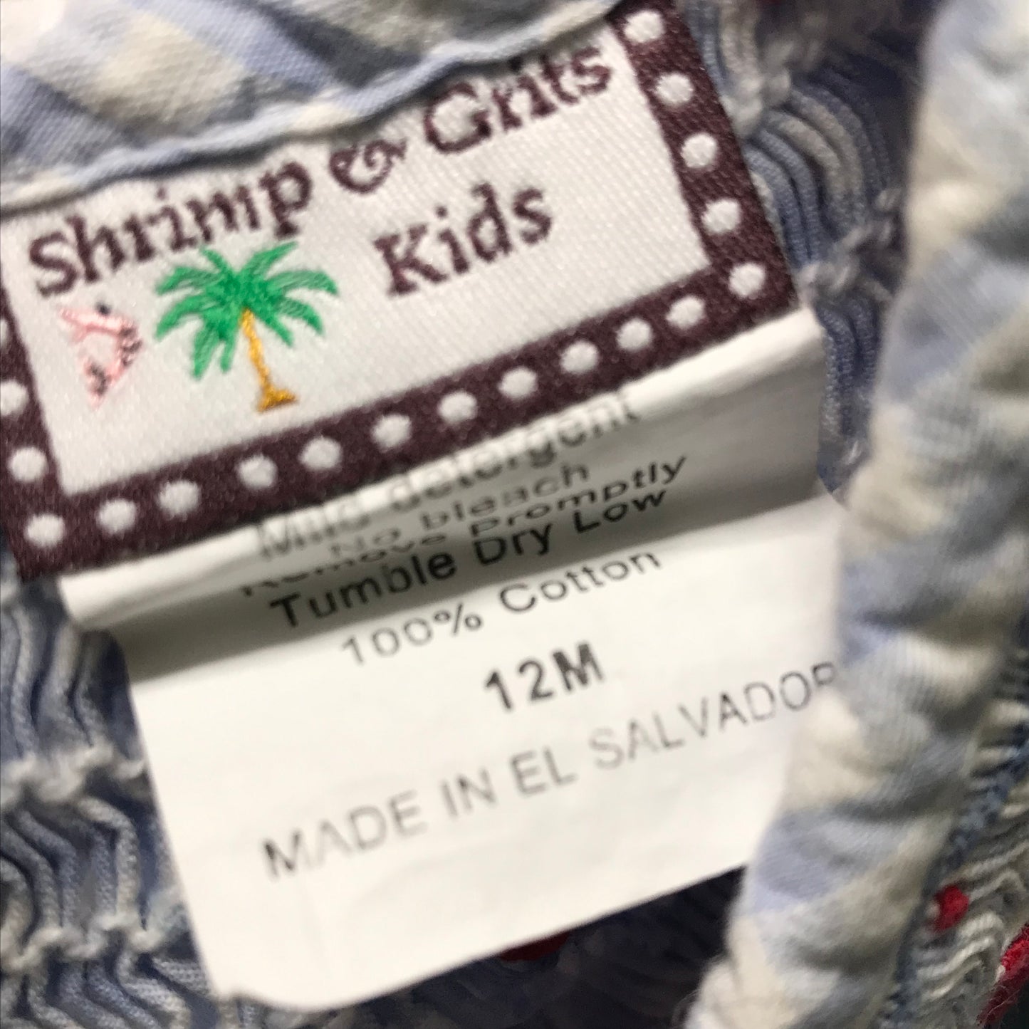 Shrimp & Grits Kids Nautical Smocked Dress Baby Girl Size 12M