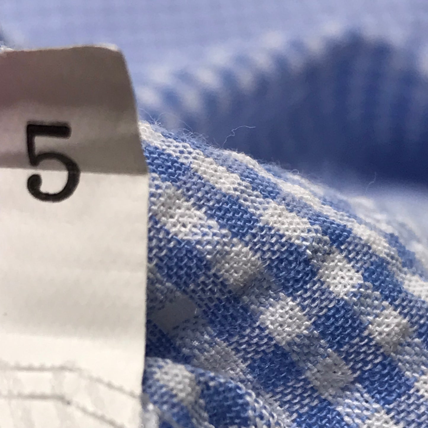 Boutique Cross Embroidered Mini Check Dress Blue White Girl Size 5