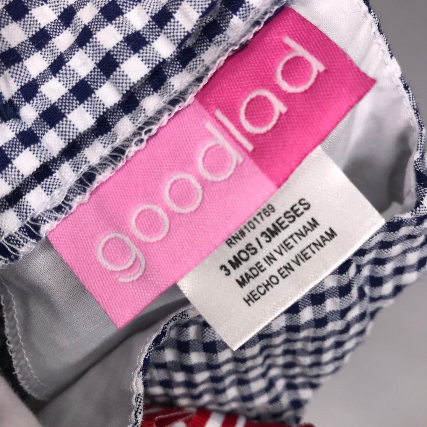 Goodlad Gingham Americana Patriotic Bubble Romper Baby Girl Size 3M