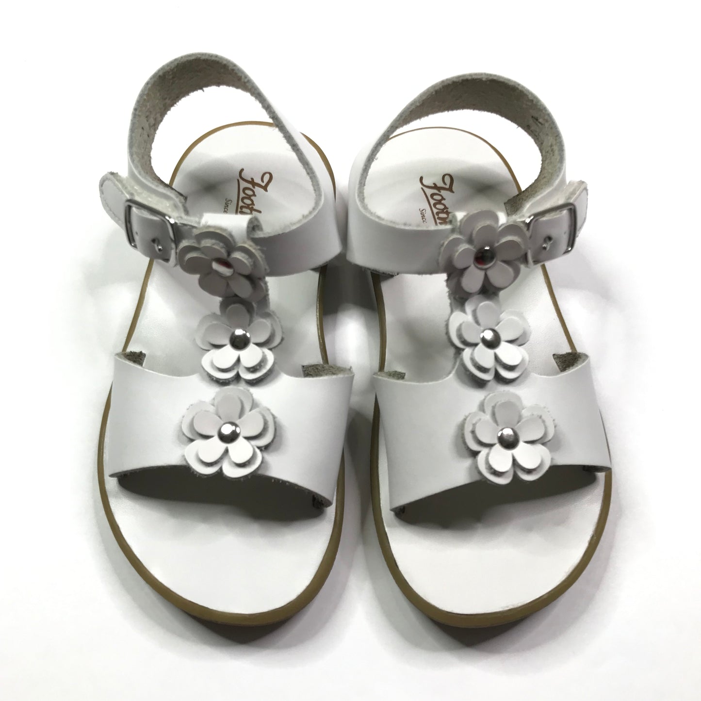 Footmates Jasmine Floral Sandals White Shoes Girls Size 9
