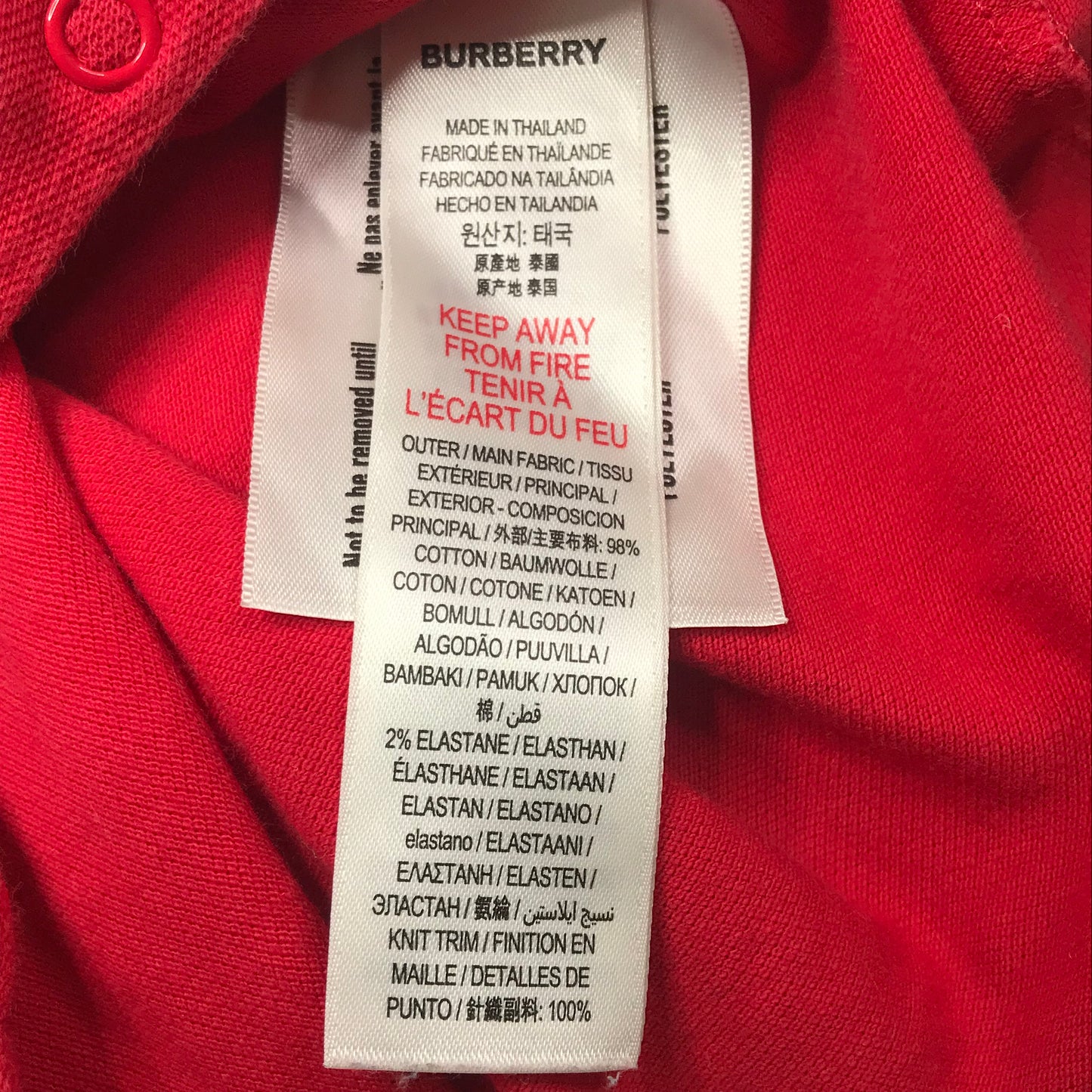 Burberry Noe Bear Shortall Red Boys Size 3M