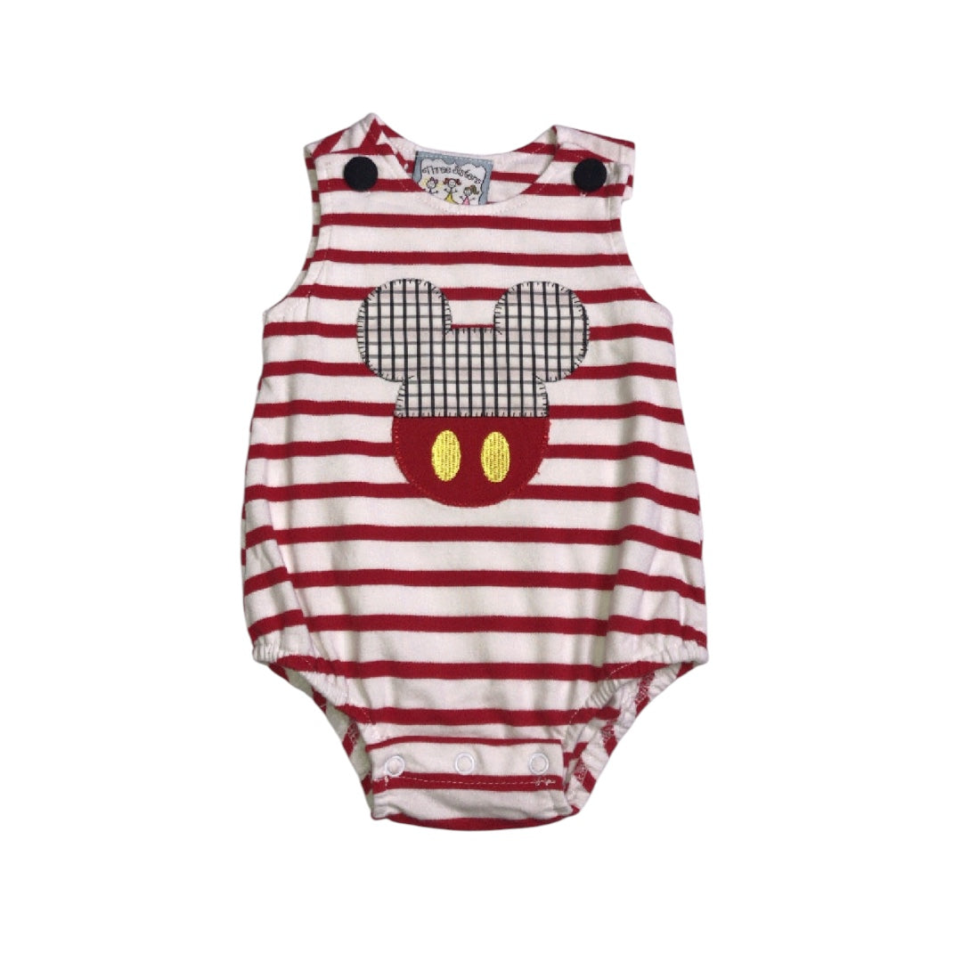 Three Sisters Striped Bubble Mickey Mouse White Red Baby Boys Size NB
