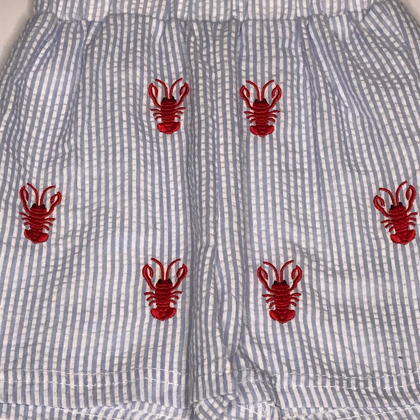 Design Baby Boy Seersucker Crawfish Elastic Waist Shorts Size 12-18M