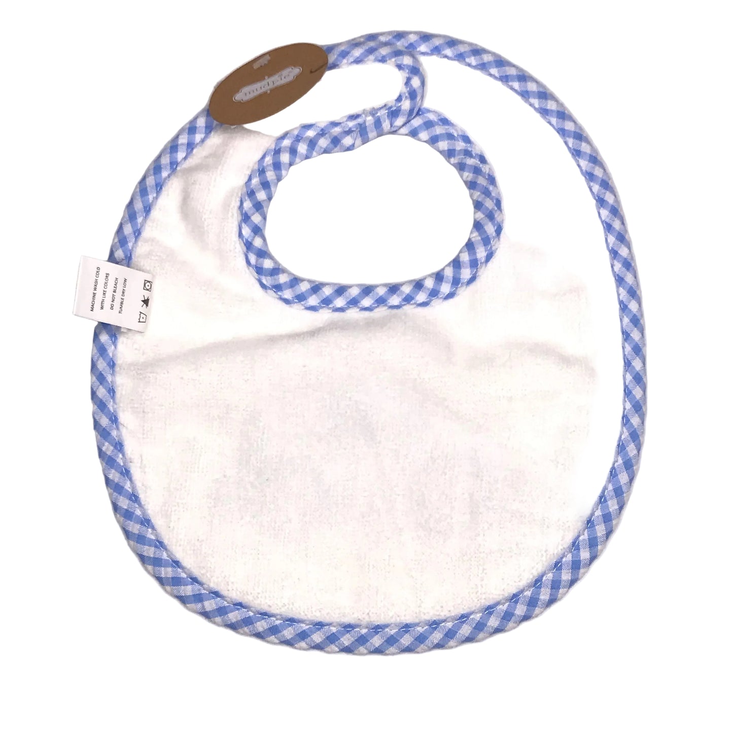 NWT Mudpie Terry Cloth Gingham Car Baby Bib