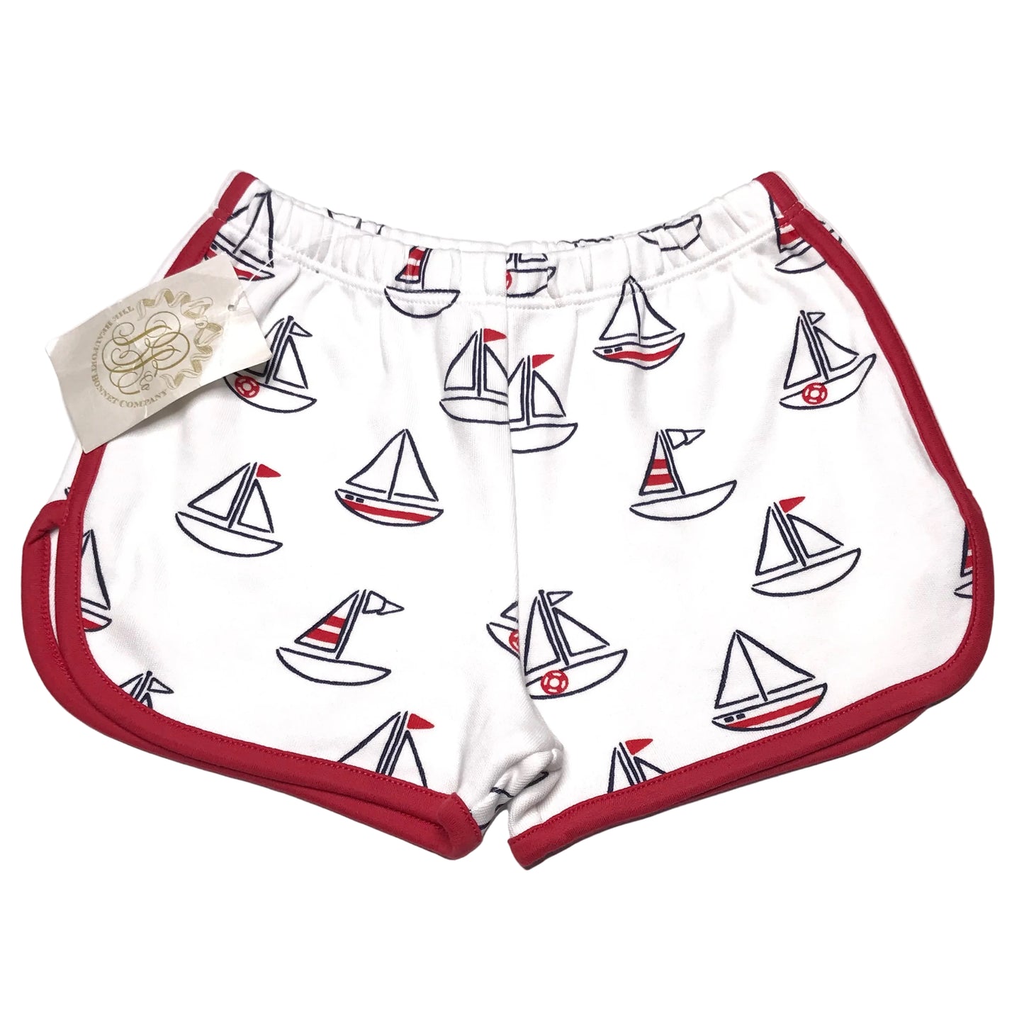 NWT The Beaufort Bonnet Company TBBC Cheryl Shorts Sailboats Girl Size 2T