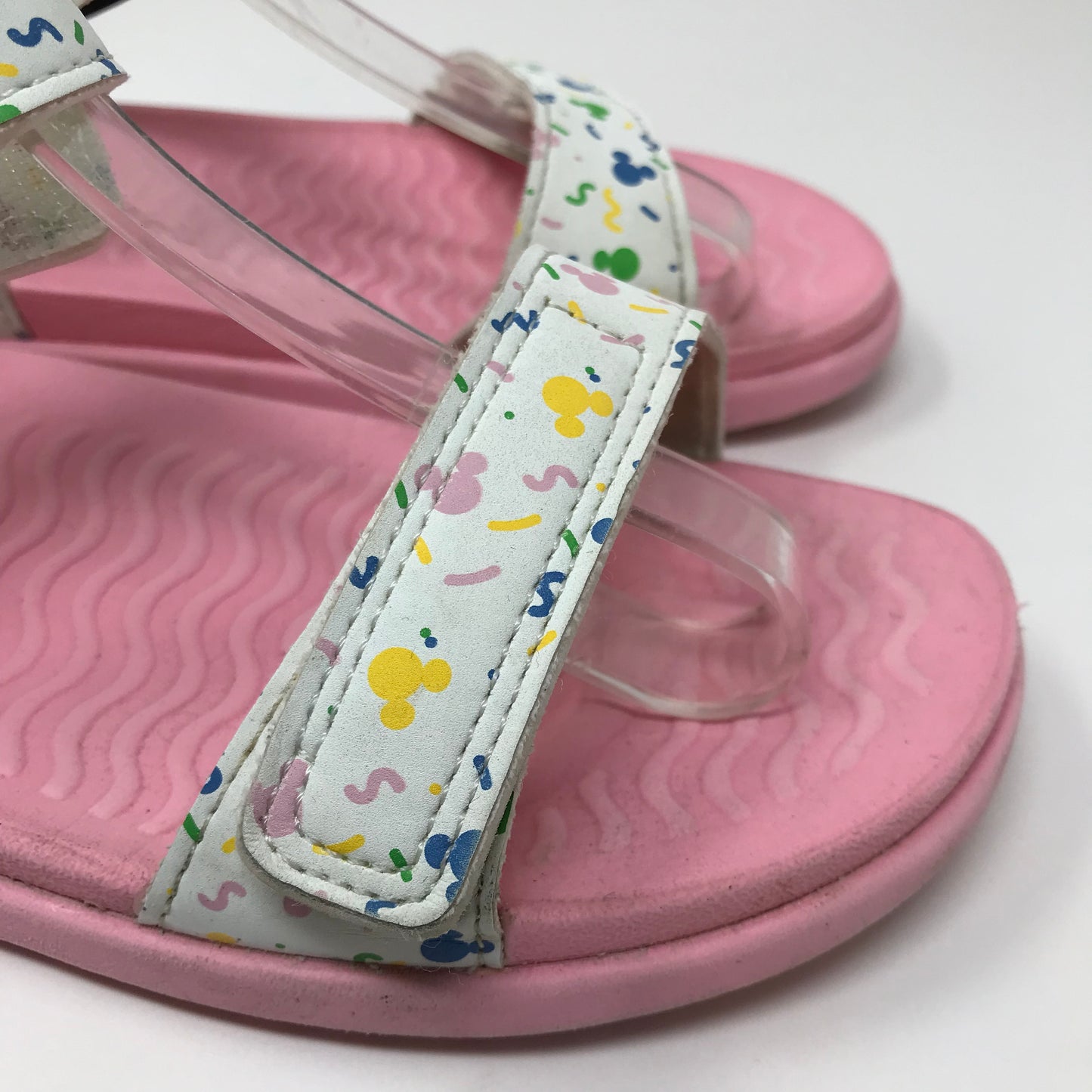 Native Charley Mickey Mouse Confetti Sandals Girls Size 3