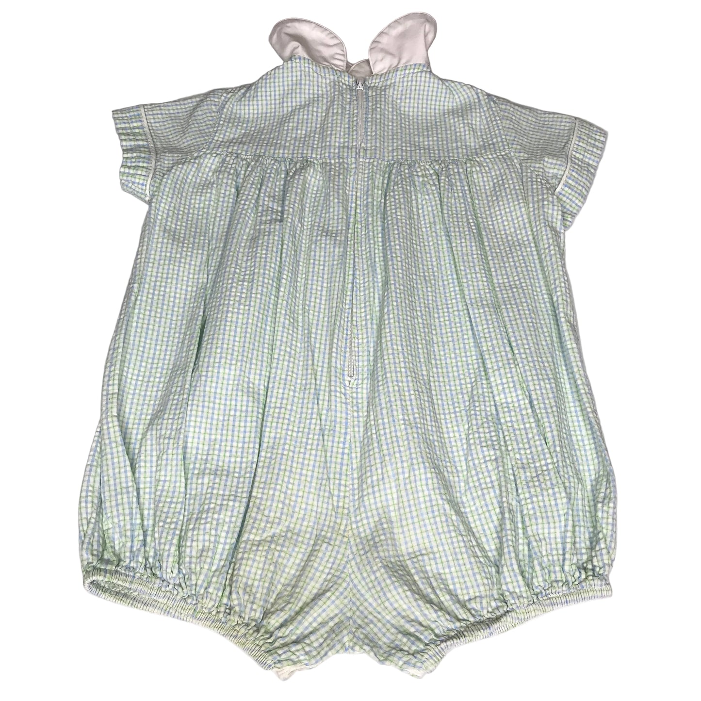 Daisies & Doodlebugs Micro Check Bubble Blue Green Baby Boy Size 2T