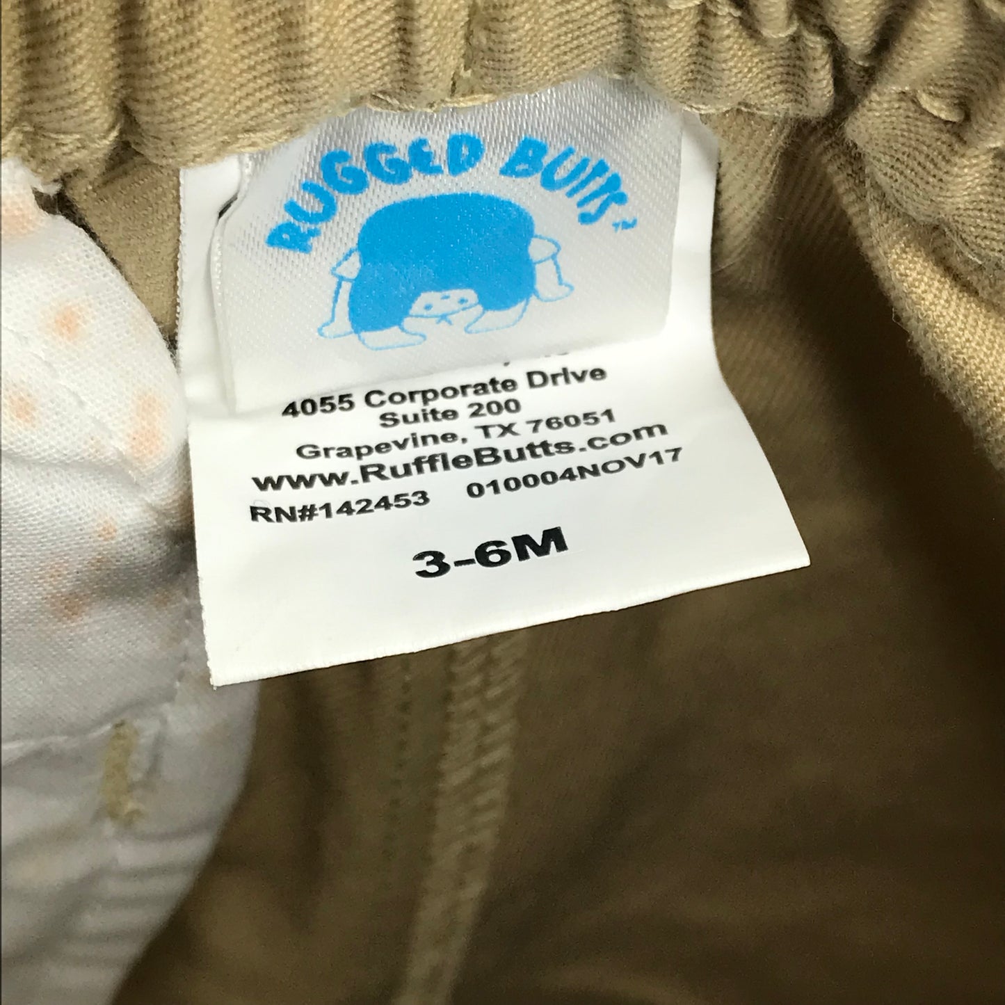 RuggedButts Chino Shorts Baby Boy Khaki Size 3-6M