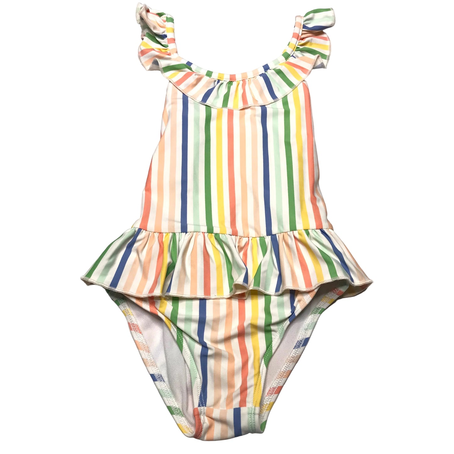 Serendipity by Shrimp and Grits Stripe Rainbow Swimsuit One Piece Size 4-5T