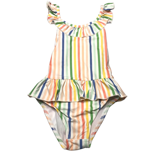 Serendipity by Shrimp and Grits Stripe Rainbow Swimsuit One Piece Size 4-5T