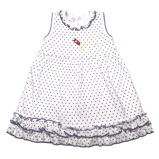 Magnolia Baby Patriotic Swiss Dot 4th of July Fireworks Dress Girl Size 9M