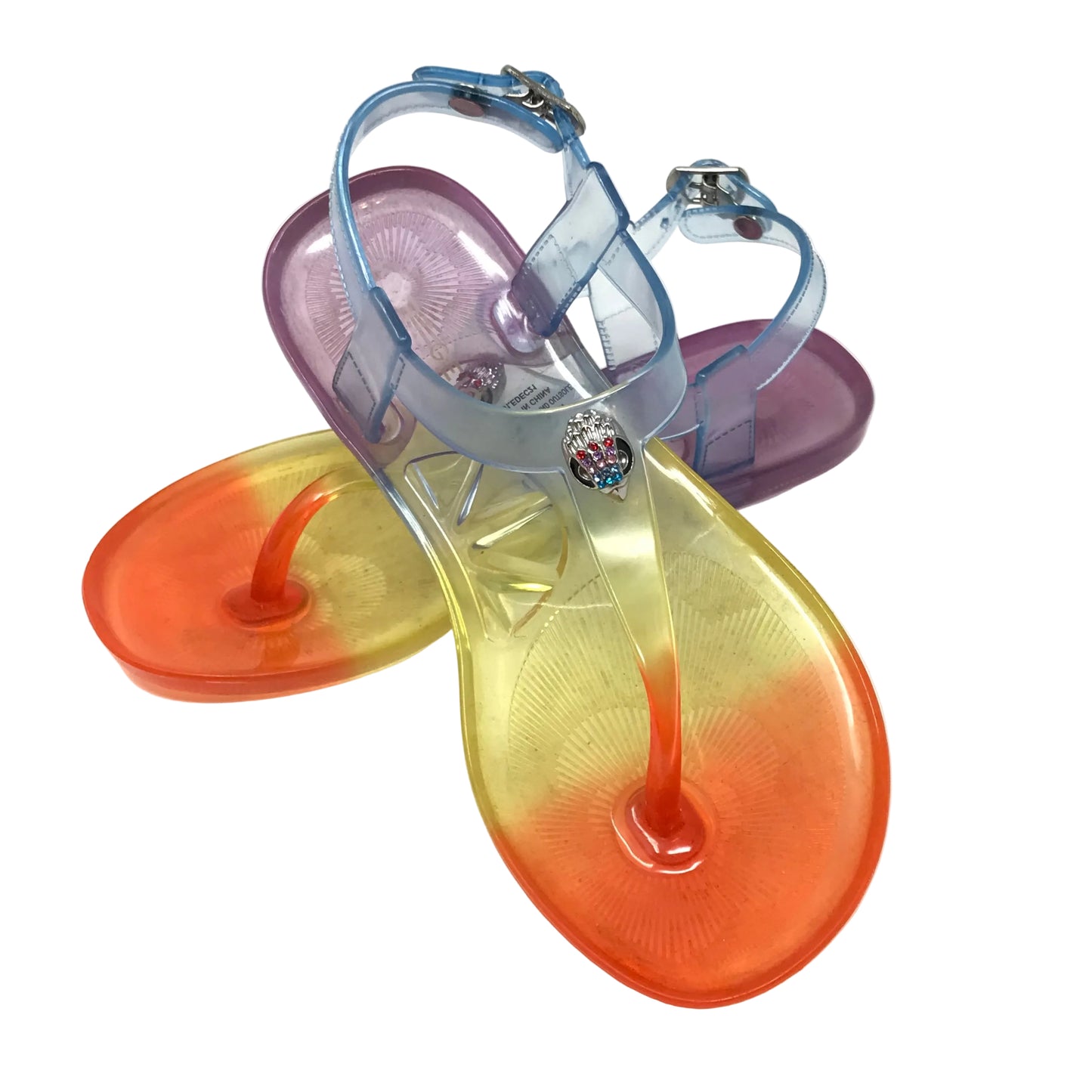 Kurt Geiger Thong Jelly Rainbow Sandals Girl Size 12 Multicolor