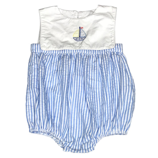 The Smocking Place Baby Boy Sailboat Embroidery Bubble Size 24M