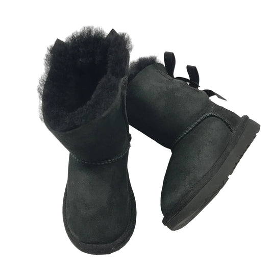Ugg Bailey Bow Boots Black Shoes Toddler Girls Size 7
