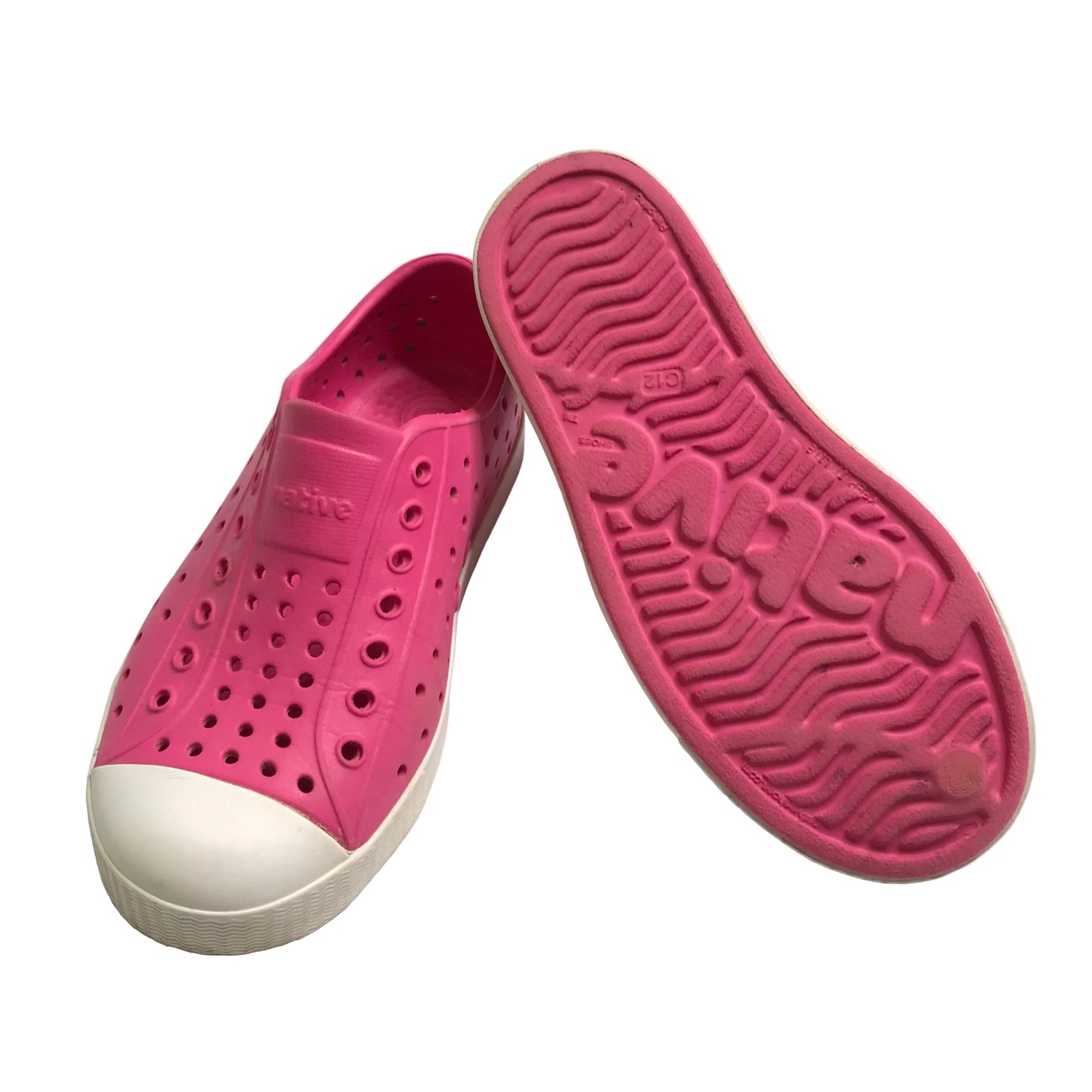 Native Jefferson Slip On Waterproof Sneakers Shoes Pink Girl Shoes Size C12