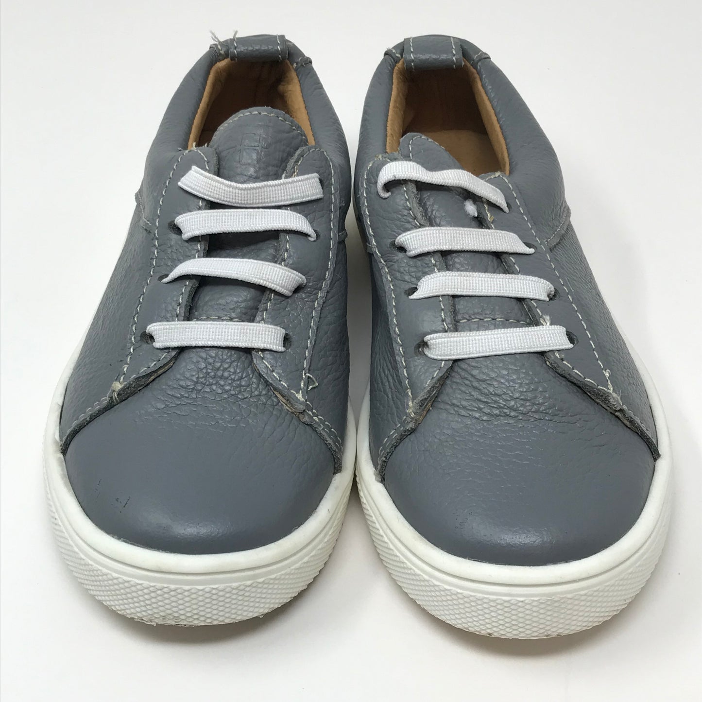 Freshly Picked Classic Grey Leather Lace Up Sneakers Boy Size 10