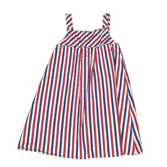 Tommy Bahama Patriotic Striped Dress Red White Blue Girl Size 8