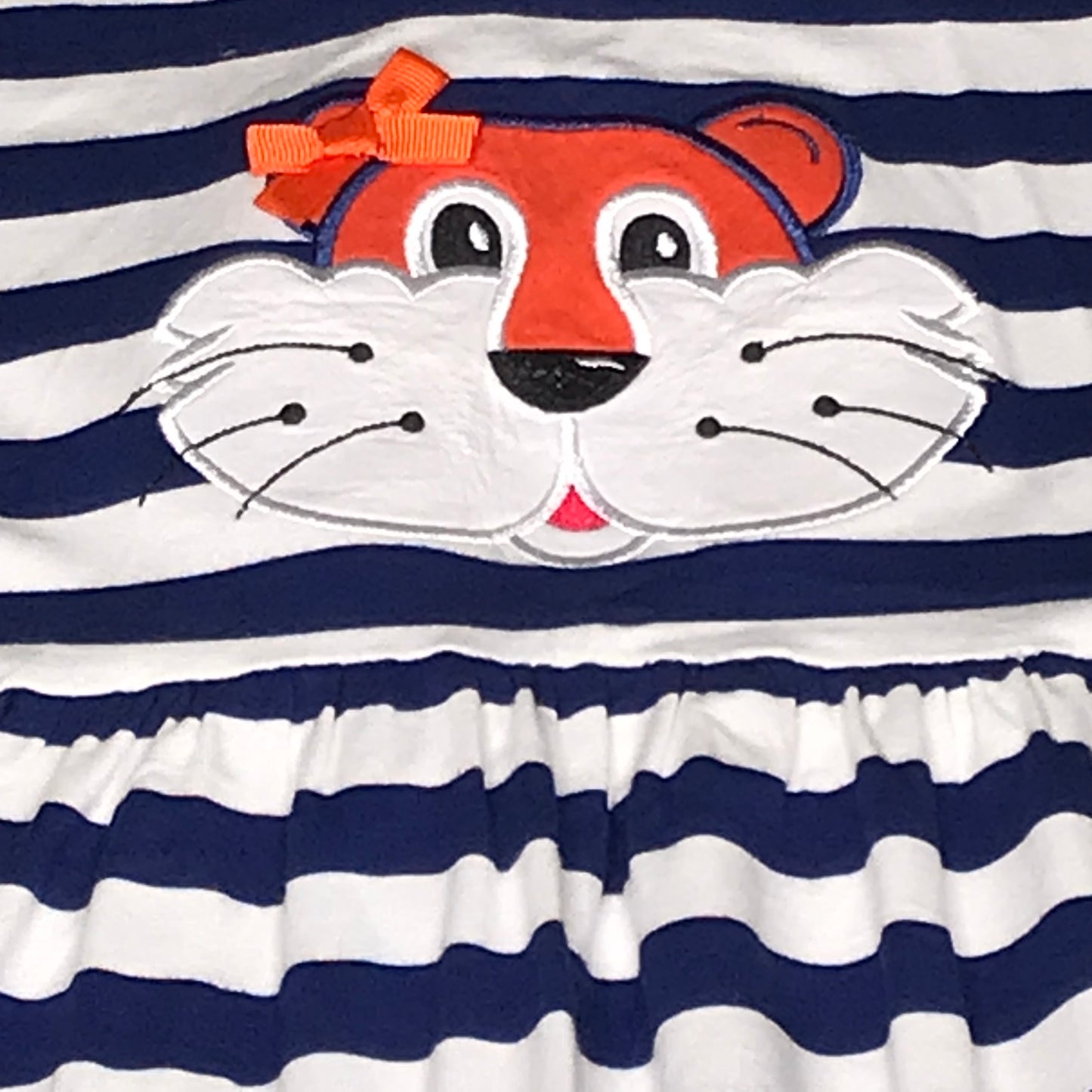 Aubie Auburn Tigers Girl Striped Navy Blue Size 6