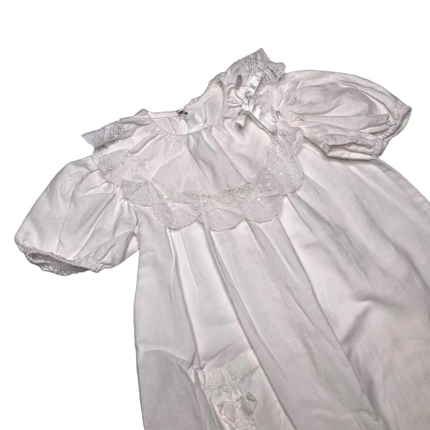 Paper White Heirloom Bubble Romper White Lace Collar Size 2T