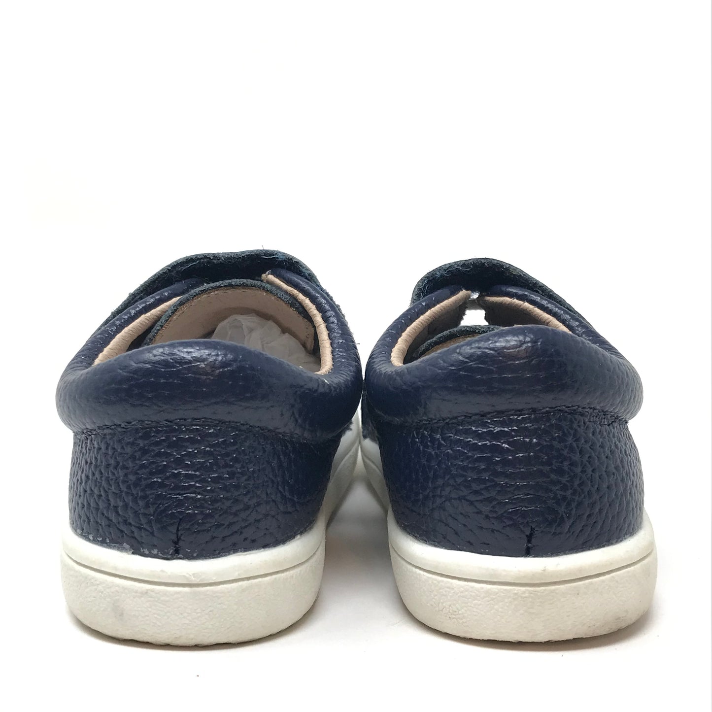 Monkey Feet Classic Leather Lace Up Sneakers Navy Blue Boy Size 5