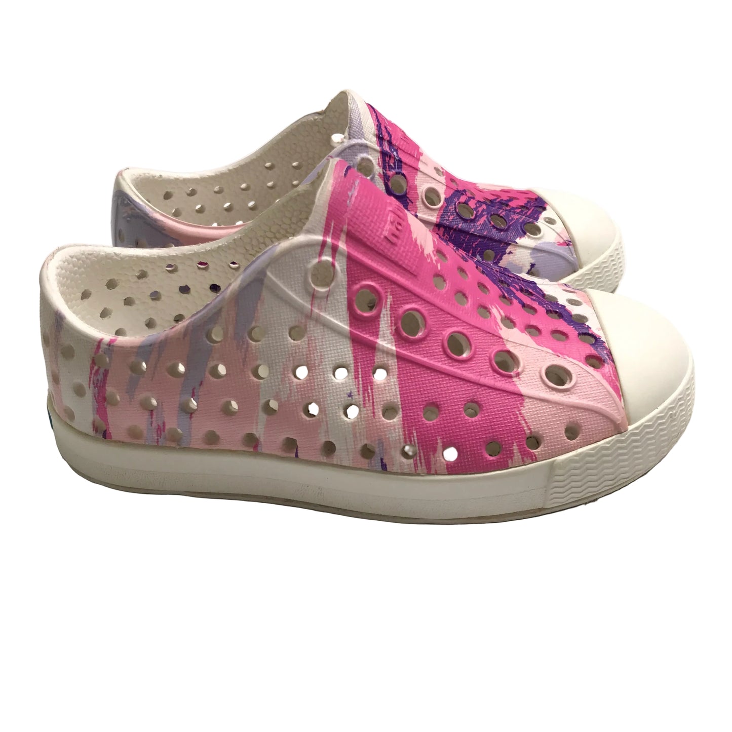 Native Jefferson Slip On Waterproof Sneakers Shoes Purple Pink Splatter Girl Shoes Size C6