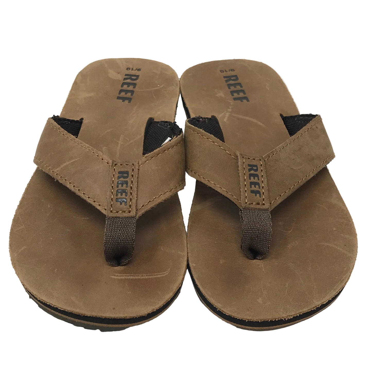 Reef Smoothy Leather Flip Flops Boys Size 9/10