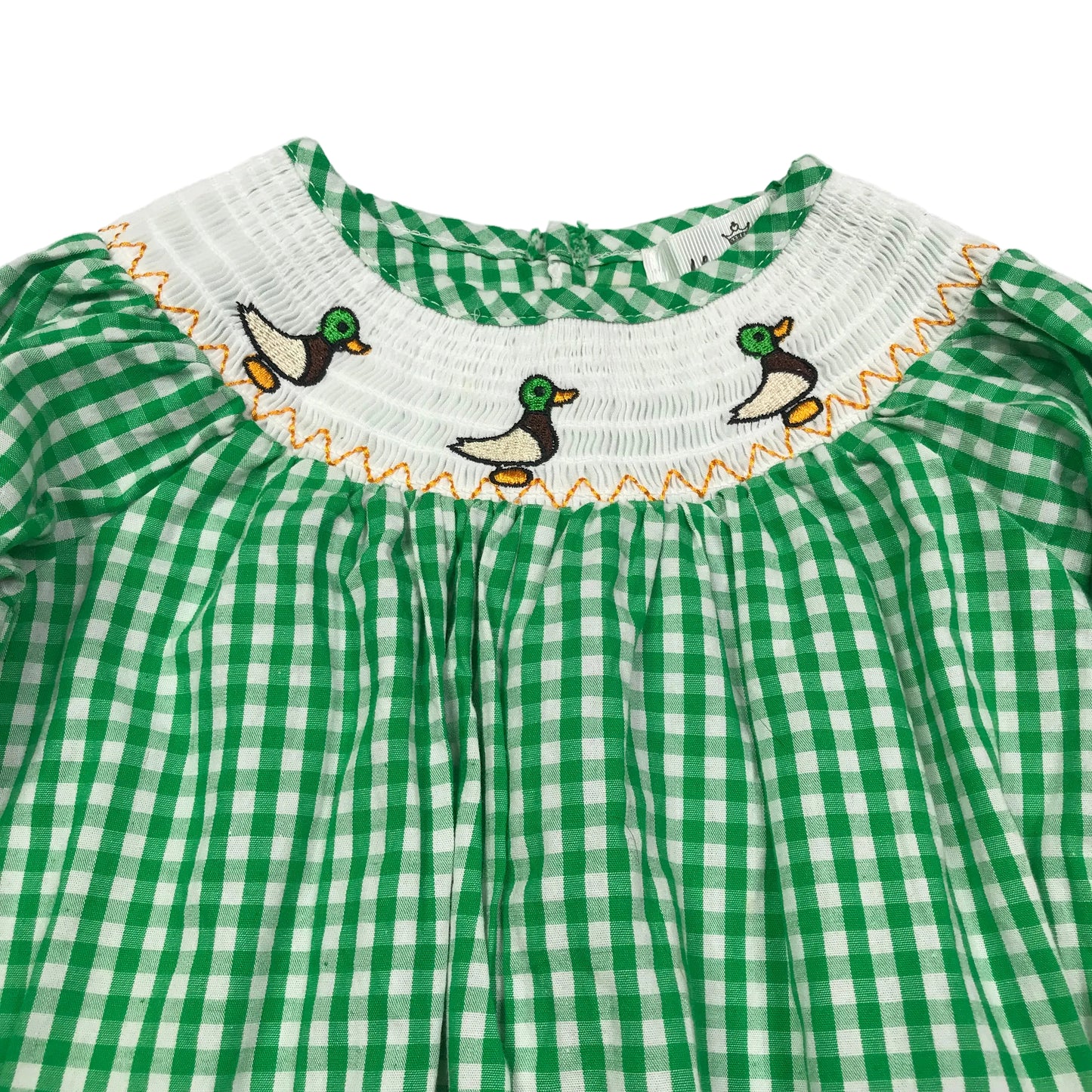 Marie Nicole Smocked Mallard Ducks Romper Girls Size 6-12M