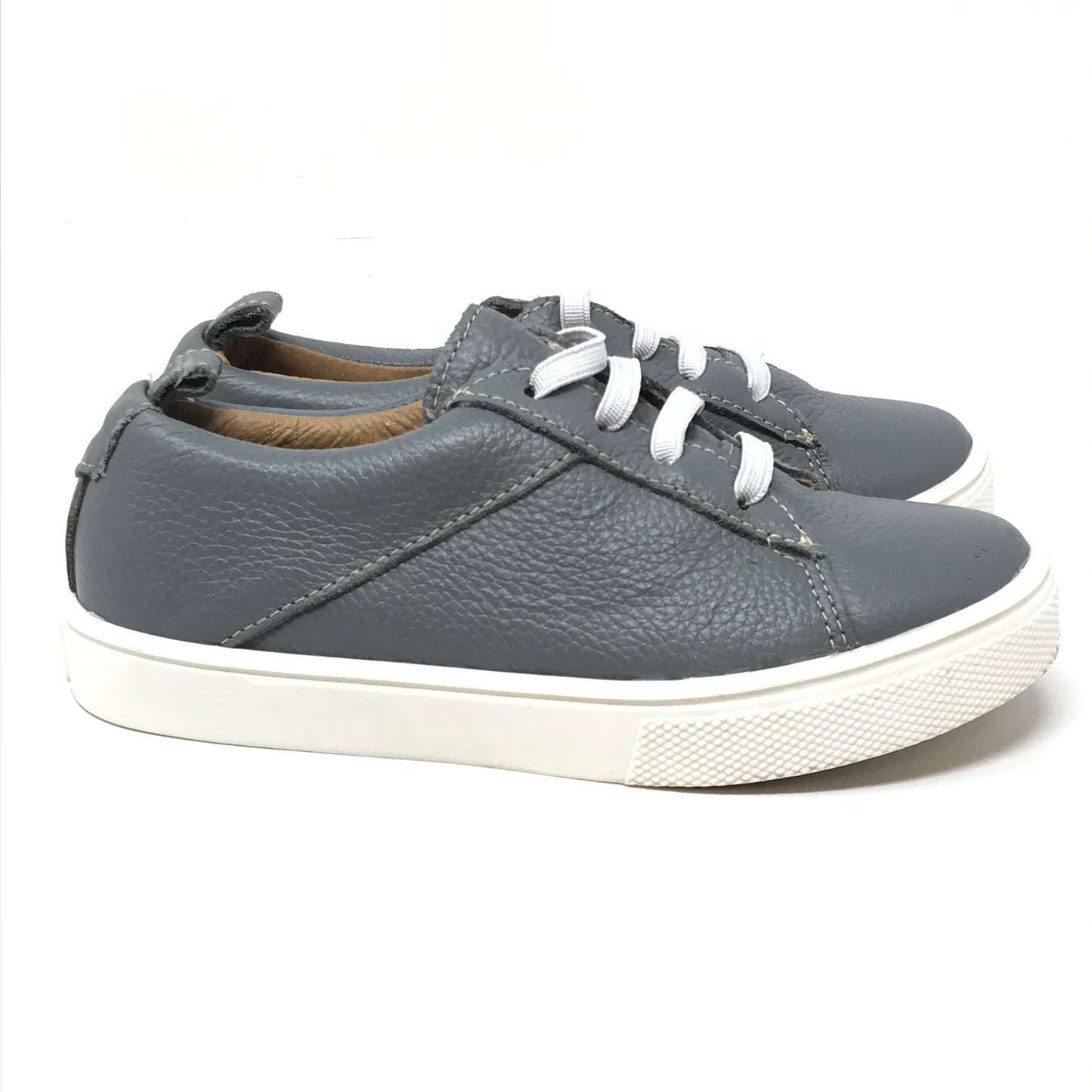 Freshly Picked Classic Grey Leather Lace Up Sneakers Boy Size 10